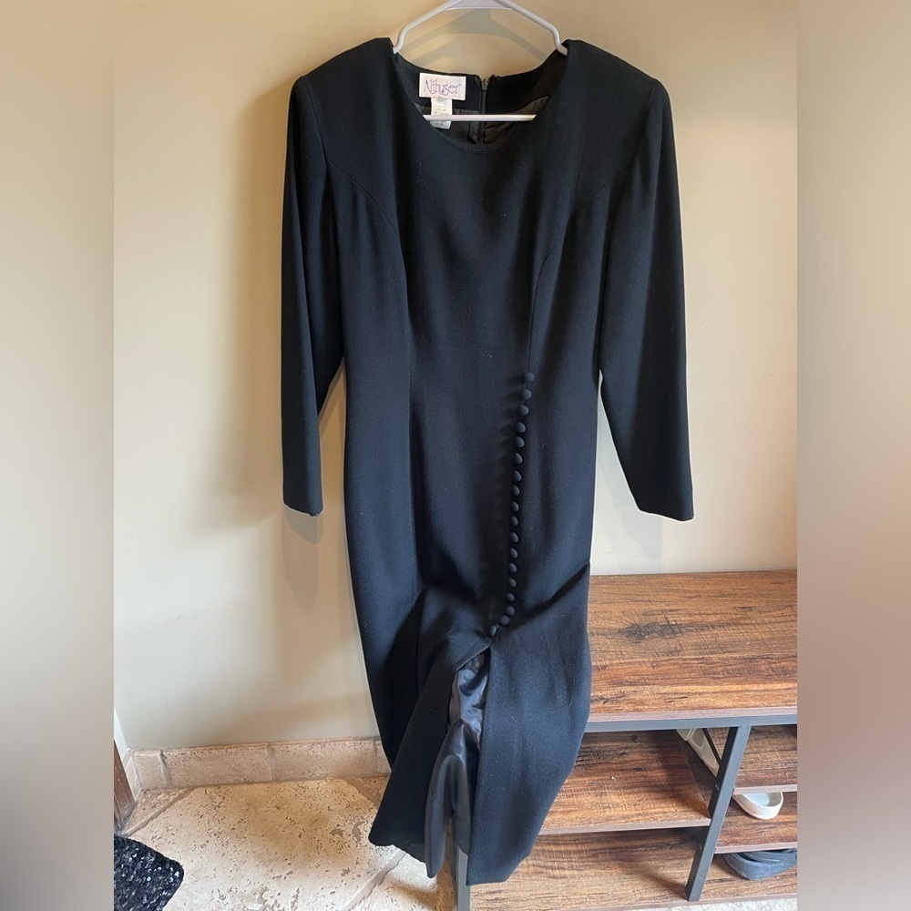 Vintage Althuser Wool Maxi Dress Black Size 6